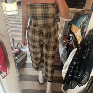 Plaid Bandeau Jumpsuit